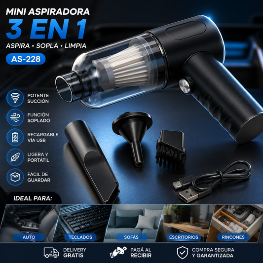 Mini aspirador Portatil 3 en 1